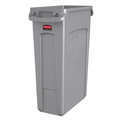 23 Gal. Gray Slim Jim Trash Container