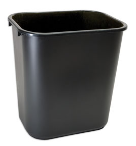 28 -1/8 Qt. Black Wastebasket